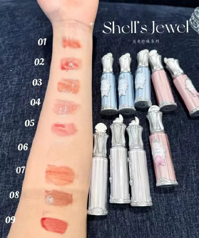 Flower Knows Shell Pearl Series Make Up Sets Eyeshadow Pressed Powder Blush Lip Gloss Makeup Base Handheld mirror 10 /11/13pcs — image 5