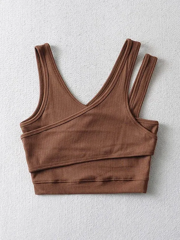 Sexy Camis Solid Knit Short Hollow Out Sleeveless Tank Tops — image 8