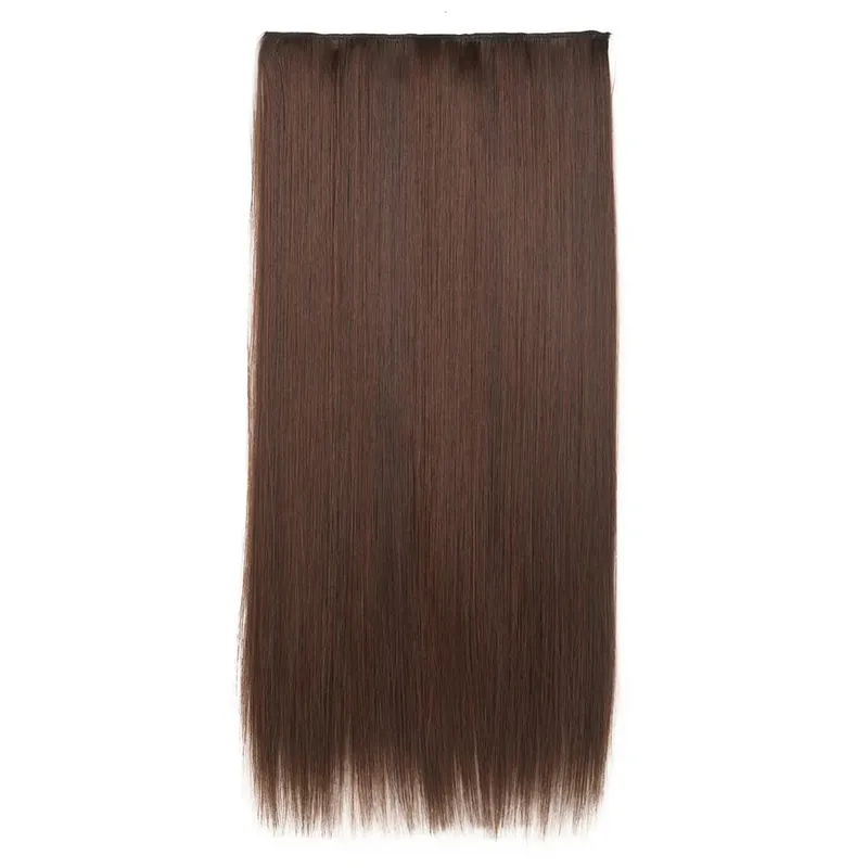 Synthetic Clip in Hair Extensions 6 Pcs/Set 16 Clips Long Straight Hairpieces Clip On Hair Extension for Women Blonde — image 34