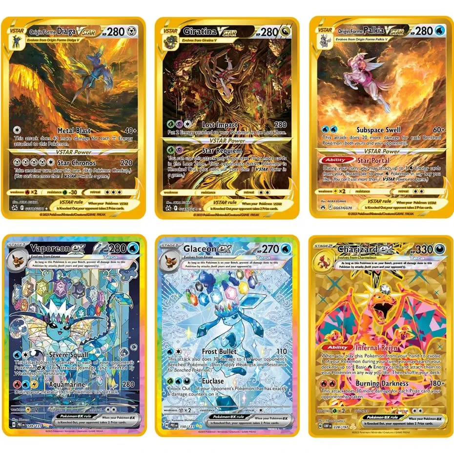 2025 NEW Pokemon Metal Card 10000 Points Arceus Charizard Super Card Golden English Mewtwo Vmax GX EX Anime Collection Cards Gif — image 2