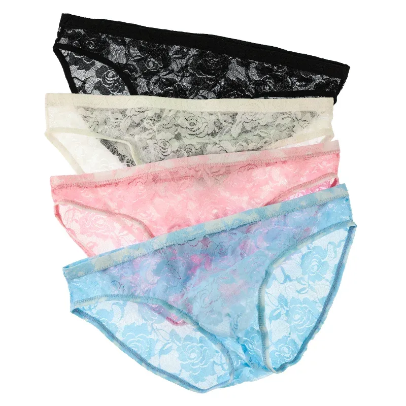 Men's Underwear Lace Transparent Jockstrap Low-Rise Sexy Breathable Elastic Soft Mesh U Convex Briefs Quick Drying Underpants — image 1