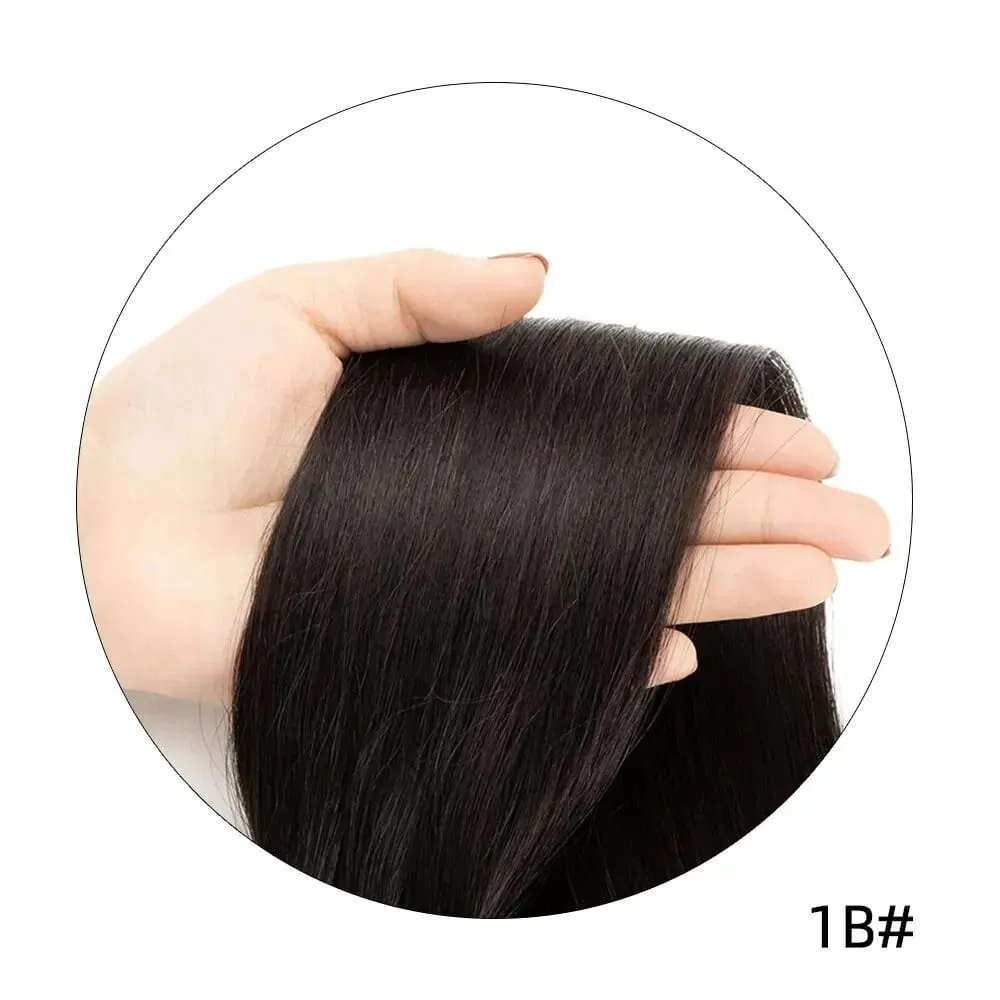 Invisible XO Hole Human Hair 12"-24" Flat PU Skin Weft Hair Extensions Natural Brown Micro Rings Hair Bundles 40-50g Isheeny — image 8