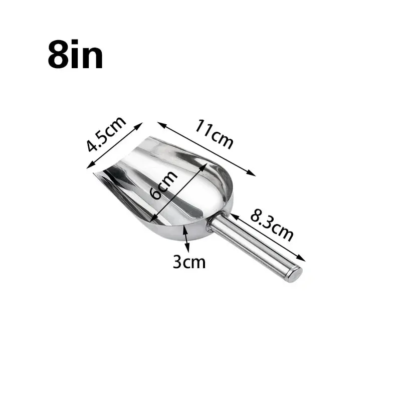 Stainless-Steel Ice Cube Scoop Bar Buffet Party Kitchen Spice Candy Flour Nut Scoop Spoon Dry Goods Shovel Kitchen Accessories