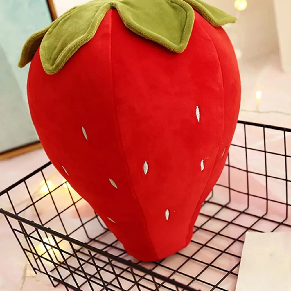크리 에이 티브 딸기 쿠션 부드러운 과일 모양 베개 귀여운 침실 장식 편안한 유연한 던져 베개 장식 딸기