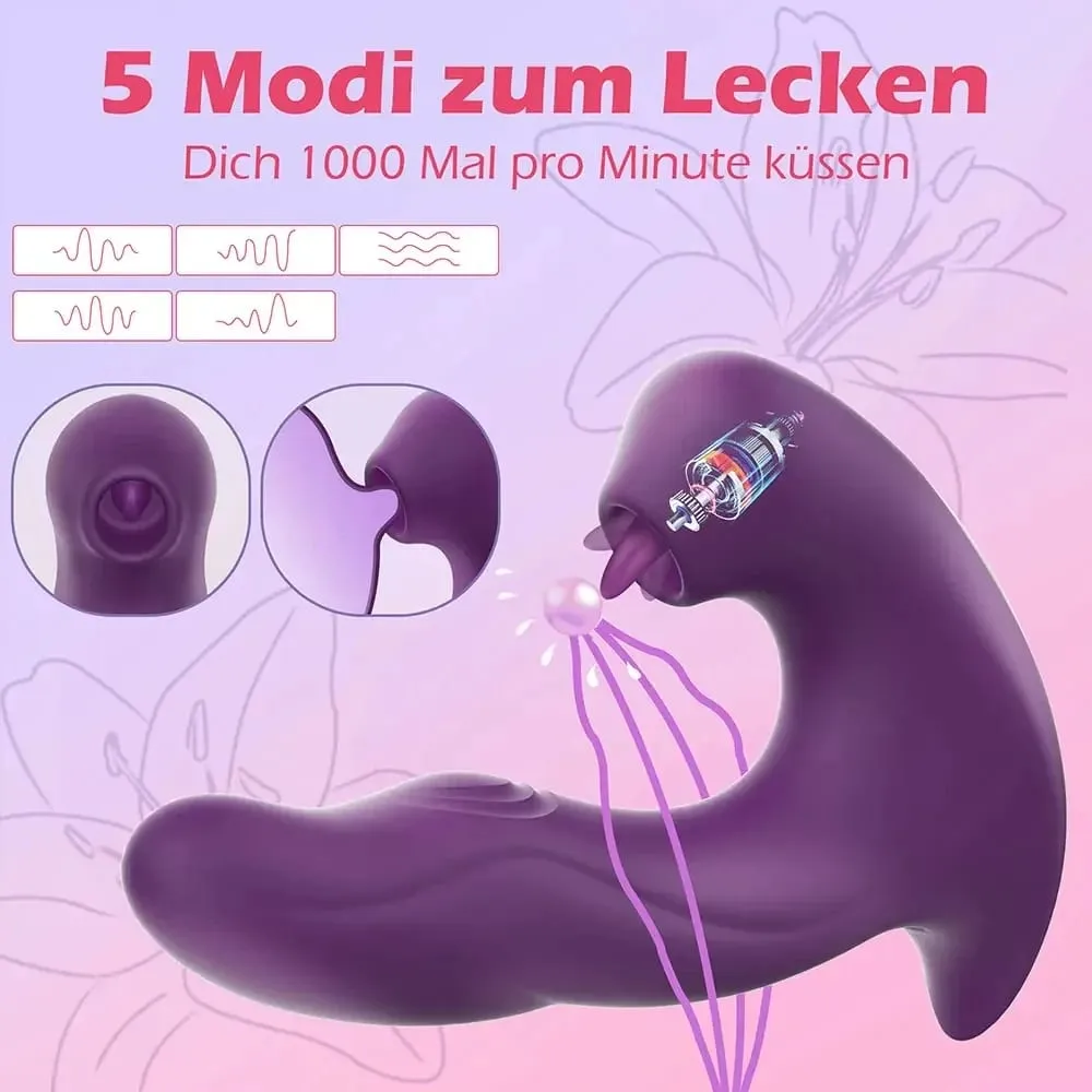 Vibrador de succión de clítoris 3 en 1 para mujeres, 15 modos, consolador para lamer la lengua y estimulador de vacío de clítoris, Juguetes sexuales para adultos