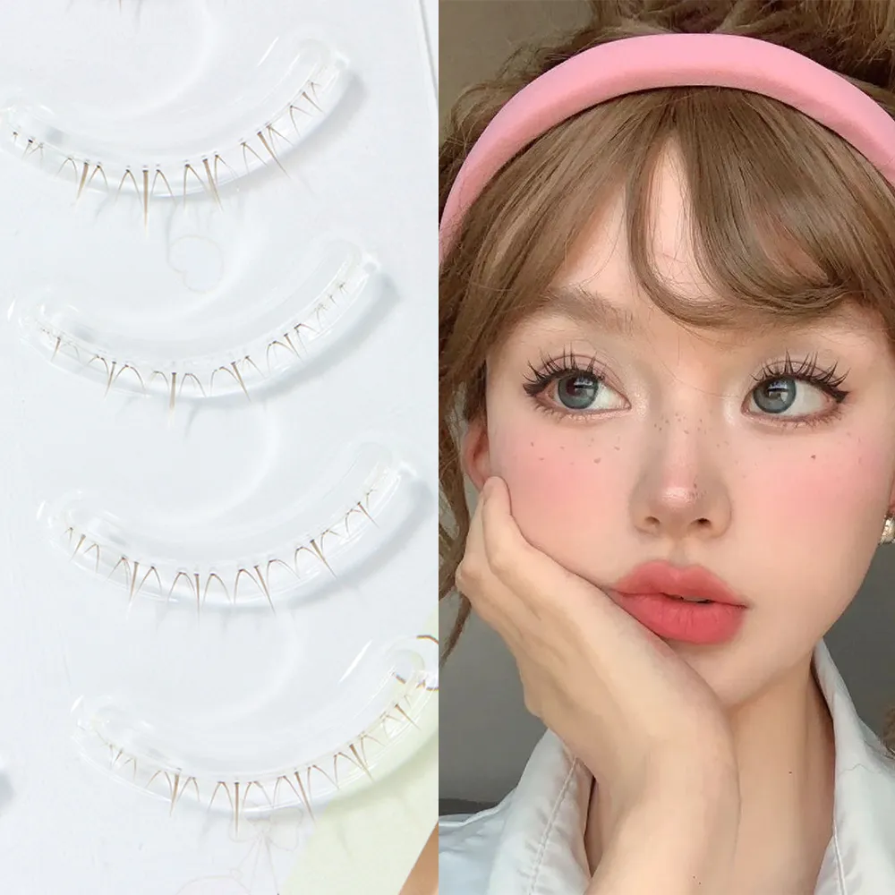 Menglu 4-7mm Brown Under Lashes Little Flame Lower Eyelashes W-41 Natural Short Style Imitation Hand Painting Fake Eye Lashes — image 2