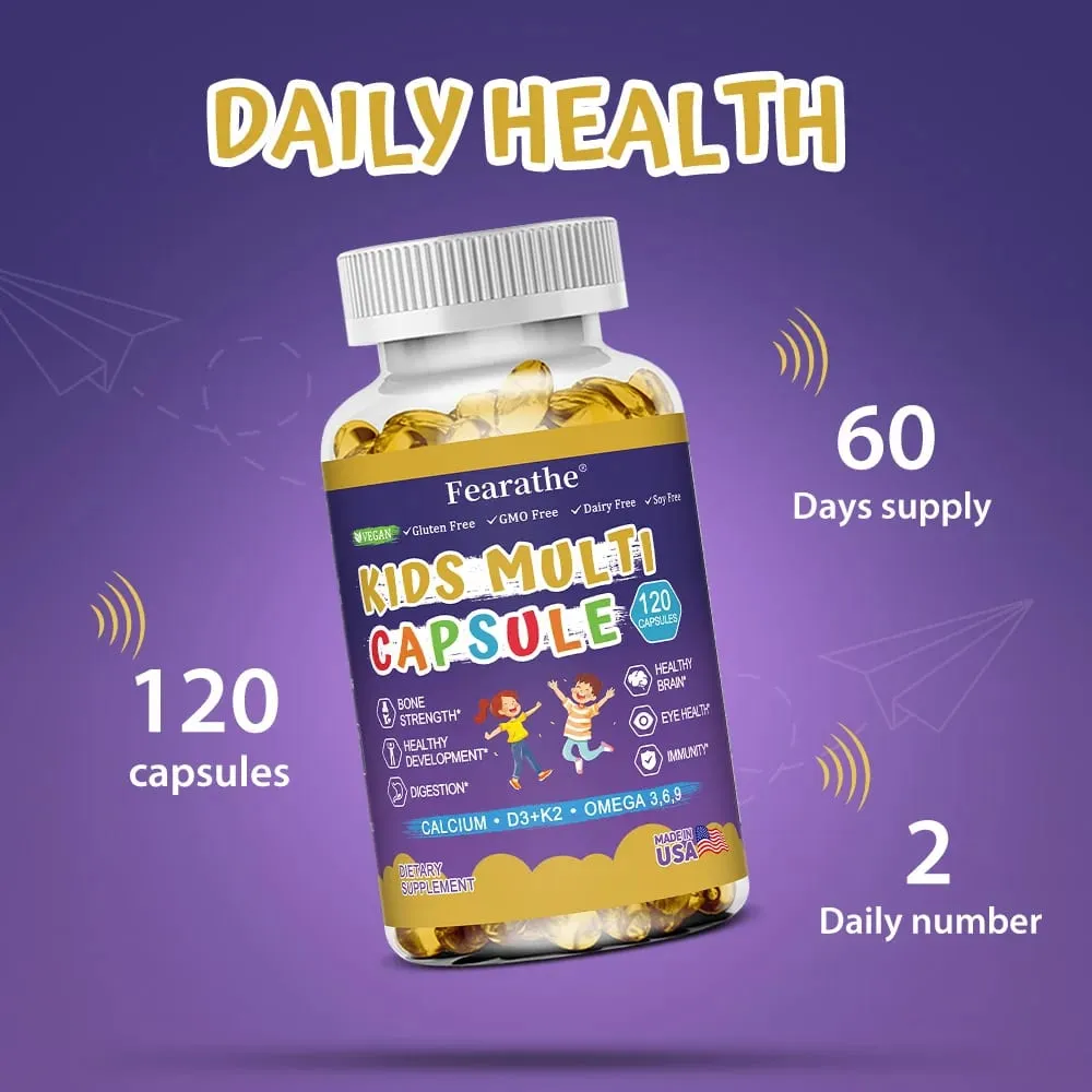 Caramelle gommose nutrizionali complete per bambini con vitamina D3, zinco e iodio per supporto immunitario e supporto alla crescita 60 caramelle gommose — image 7