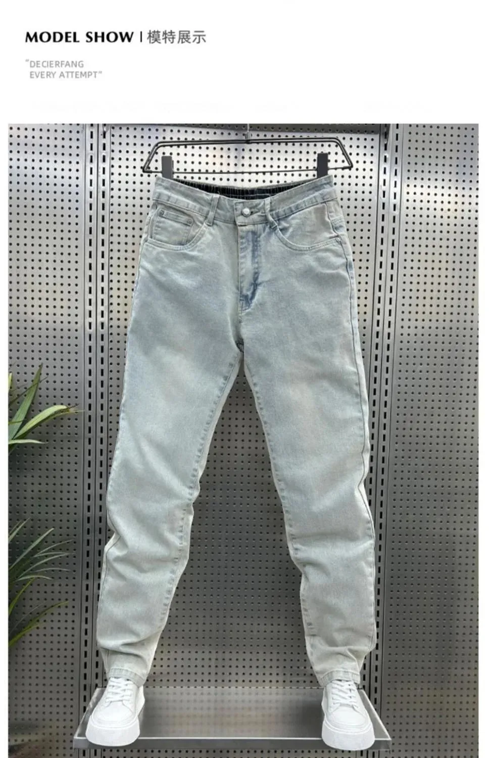 Spring and Autumn New Fashion Trend Blue Straight Leg Stretch Jeans Men's Casual Loose Large Size High Quality Denim Pants 28-36