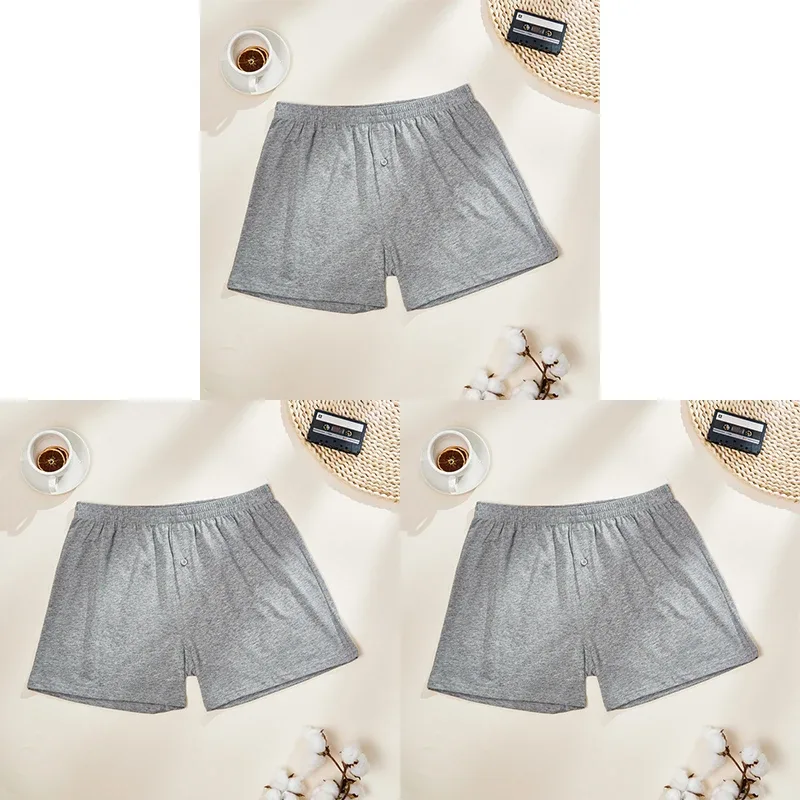 3PCS Cotton Soft Aloe Pants Breathable Comfortable Men's Underwear Home Leisure Loose Men's Panties Soft Seamless Boxer Briefs
