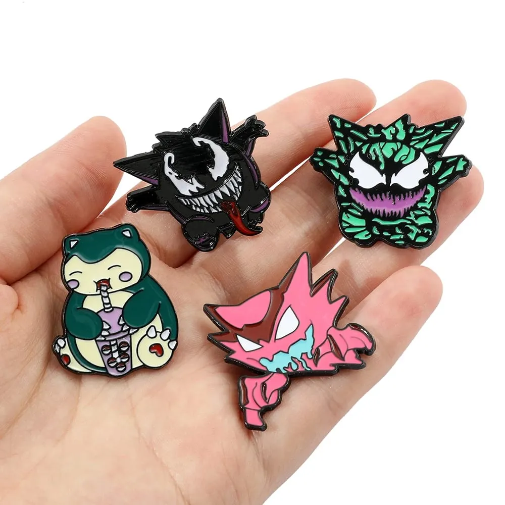 Gengar Cartoon Brooches Anime Enamel Lapel Pins for Backpack Accessories Fans Collection Brooches Gifts — image 4