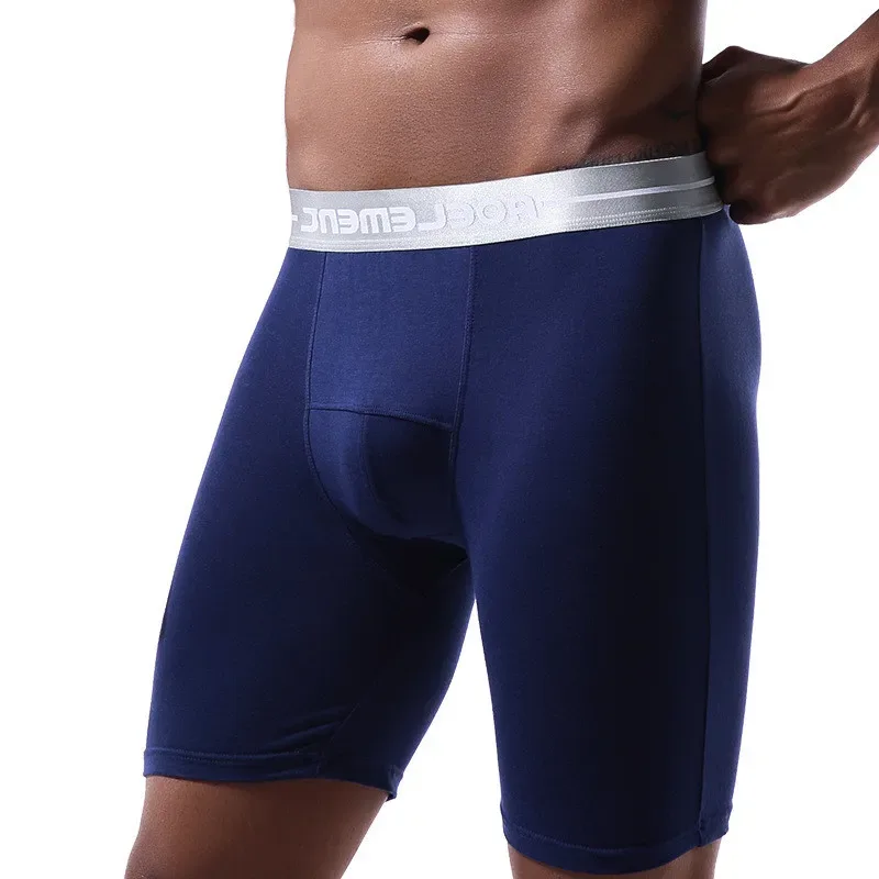 Boxer grande taille XL-7XL pour hommes, sous-vêtement modal, culotte respirante avec pochette, sous-vêtement à jambes moyennes et longues, Cueca Hombre — image 2