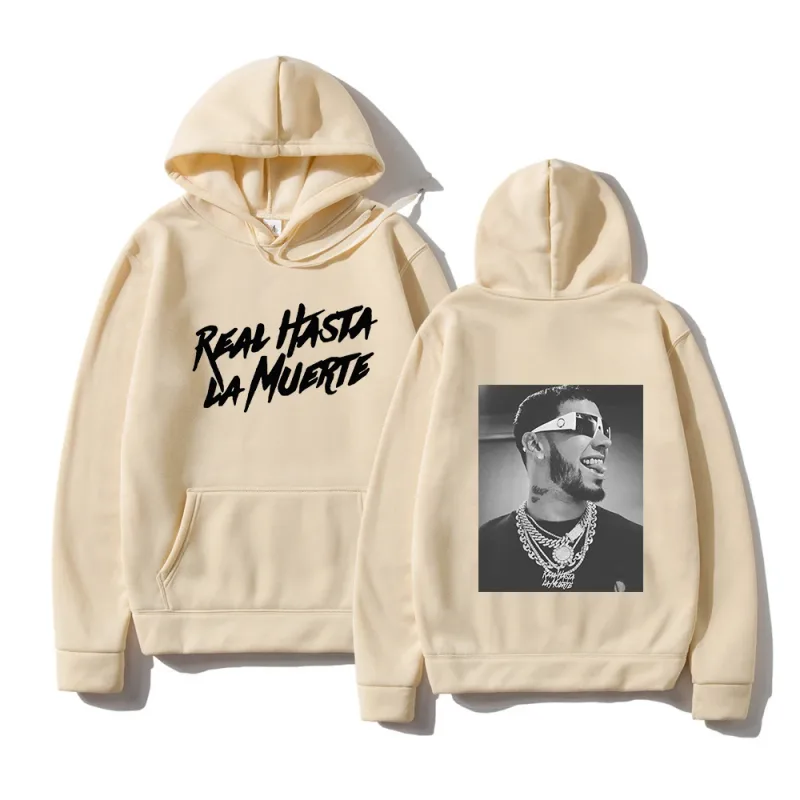 Anuel AA Gedrukt Hoodies Sweatshirt Jas Echte Hasta La Muerte casual Trainingspak Kostuum Mannen Vrouwen Kleding Anime Trui Hoodie — image 2