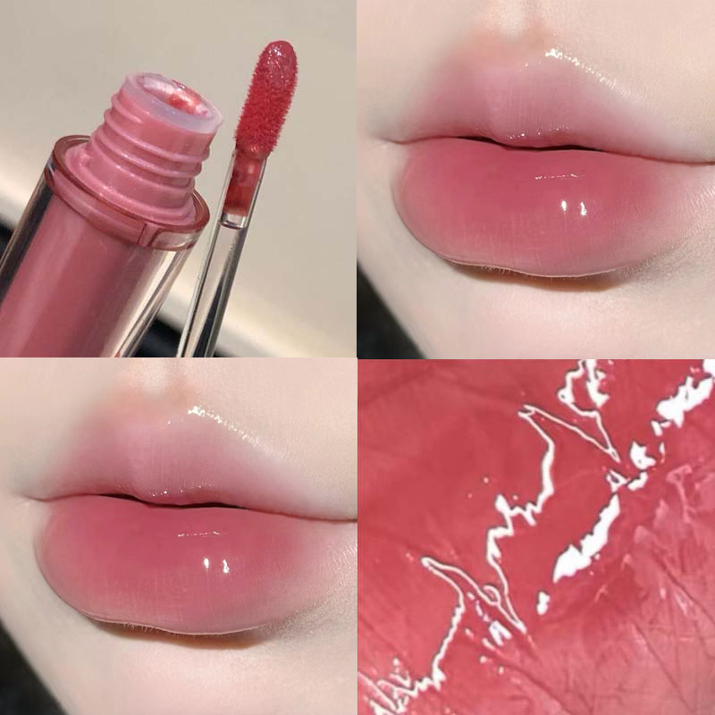 Pink Mirror Crystal Lip Gloss Makeup Water Glass Lip Glaze Plumping Waterproof Jelly Lip Tint Lipstick Moisturizing Beauty Lips — image 8