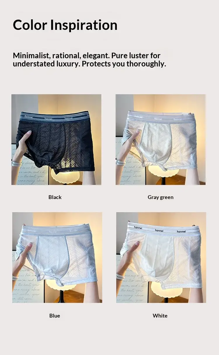 Seluar Dalam Lelaki Musim Panas Baru, Seluar Boxer Lelaki, Seluar Dalam Bersaiz Besar, Seluar Dalam Selesa Warna Pepejal Lelaki Longgar Nipis — image 12