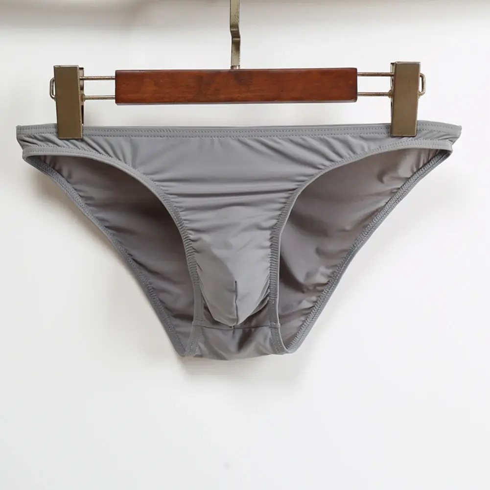 Sexy Men Bulge Pouch Briefs Underpants Panties Bikini Solid Color Transparent Briefs Underwear Pump Man Glossy Panties — image 9