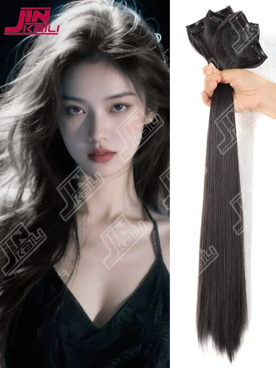 JKL Potongan Ekstensi Rambut Panjang Peningkatan Volume Realistis Set Tiga Potong Tanpa Jejak Tak Terlihat Ekstensi Rambut Sintetis Asia — image 10