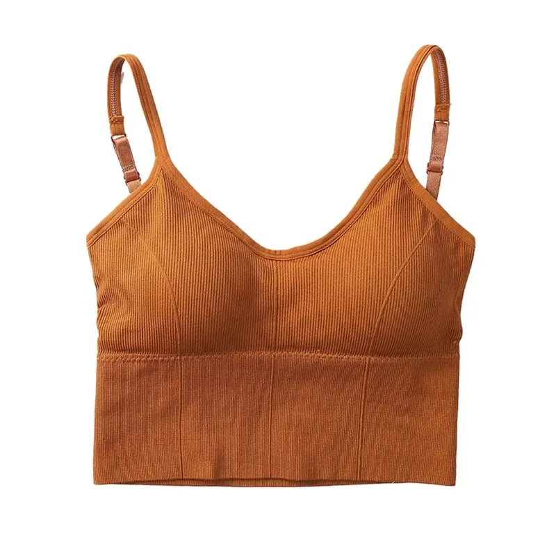 Kvinder Tank Crop Top Sømløst Undertøj Vintage Crop Top Kvinde Tanks Vest Camis Polstret U Ryg Kvinde Sexet Sport Lingeri Camisole — image 9