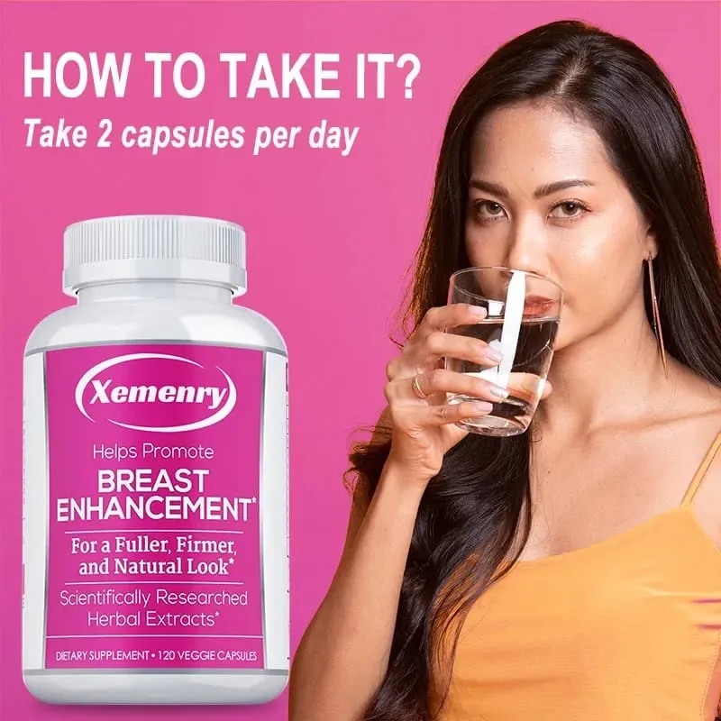Breast Enhancement Capsules - Supports Balanced Estrogen Metabolism Enlarges Breasts Improves Skin Regulates Mood Non-GMO Ve — image 6