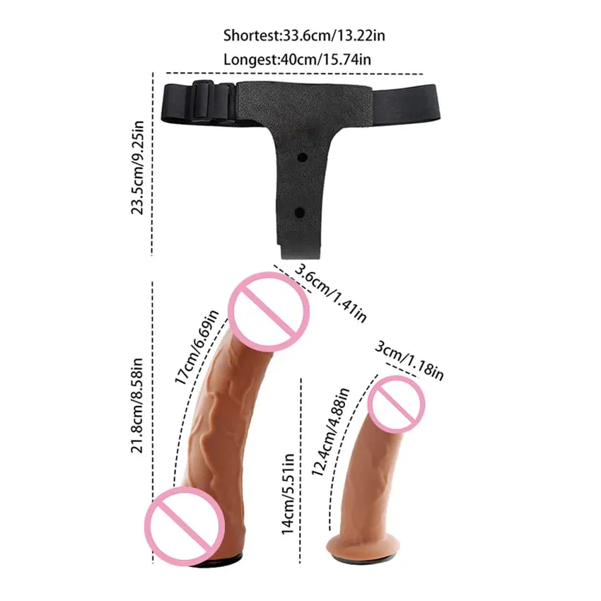 Strap On Double Head Telescopic Dildo Vibrator Realistic Wearable Massager Artificial Panties For Lesbian Adult Products Sex Toy — image 5