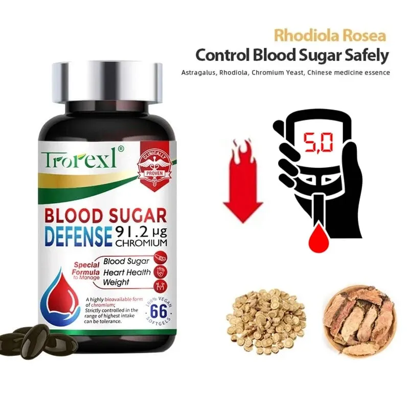 Blood Sugar Defense Diabetes Capsule for Cardiovascular Heart Sugar Metabolism Maintain of Normal Blood Glucose Concentrations