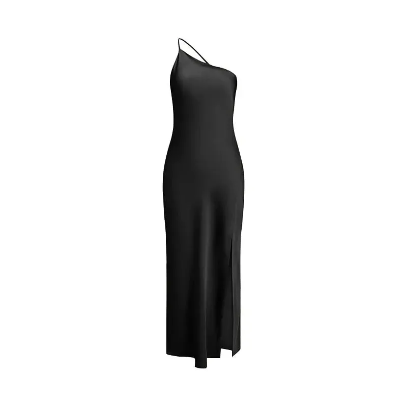Elegant Women Yellow Satin Sling Long Dresses Sexy V Neck Backless Sleeveless High Waisted Robes Chic Lady Evening Party Gowns — image 11