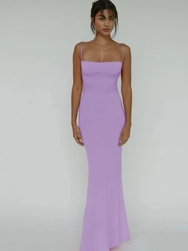 Hugcitar Summer Solid Sleeveless Backless Elegant Sexy Bodycon Y2K Maxi Prom Dress Women Clothes Birthday Party Casual Y2K — image 22