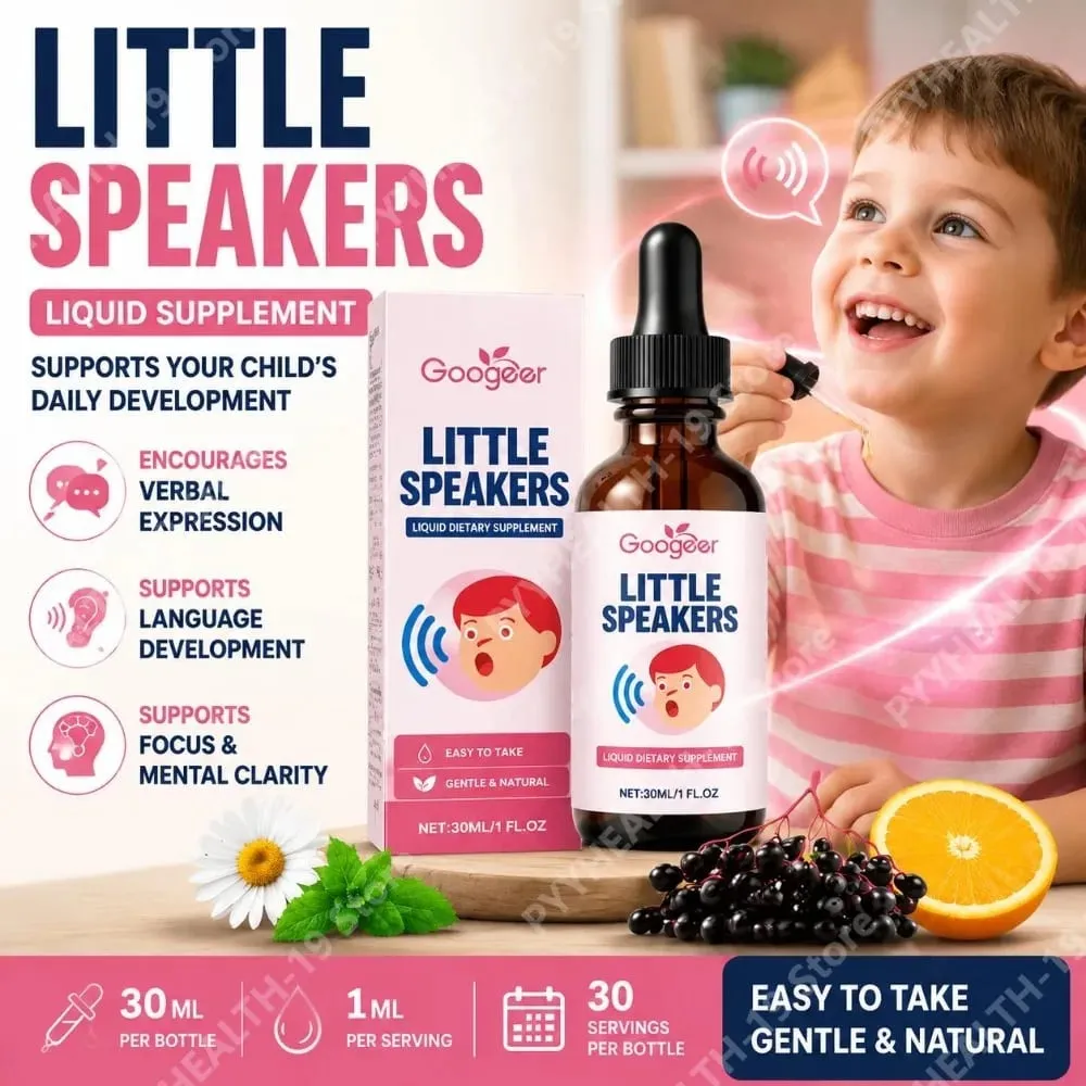Googeer Little Speakers Liquid Supplement Vitamin B12 D3 Zeolite For Verbal Expression Language & Focus Support Kids 30ml — image 2