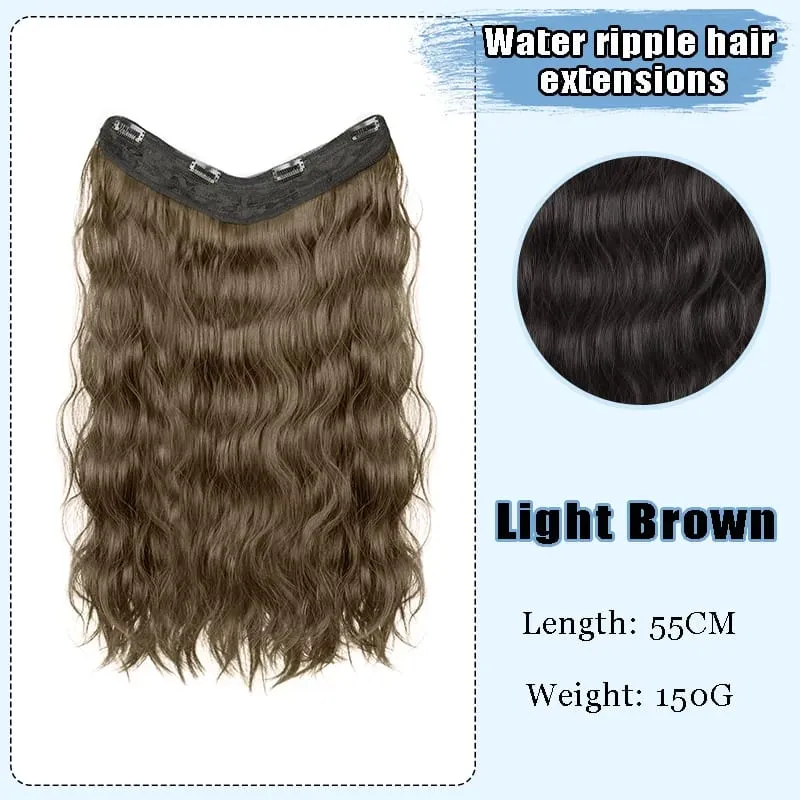 Part Synthetic Clip In Hair Extension Long Thick Curly Natural Blonde Flase Hair Hairpieces For Women Heat Resistant — image 17