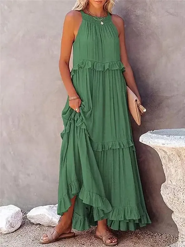 Lotus leaf edge dresses for women — image 1