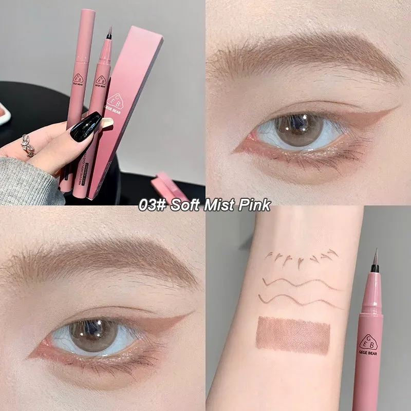 Waterproof Quick Dry Liquid Eyeliner Pen Ultra-fine Matte Black Brown Lasting Lying Silkworm Eyeliner Pencil Natural Eyes Makeup — image 9