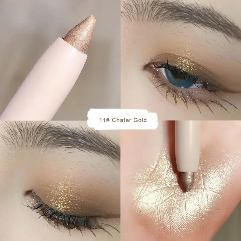 Eye Shadow Lying Silkworm Highlighter Pen Korean Eyes Makeup Matte White Pearl High-gloss Brightening Glitter Eyeshadow Stick — image 9