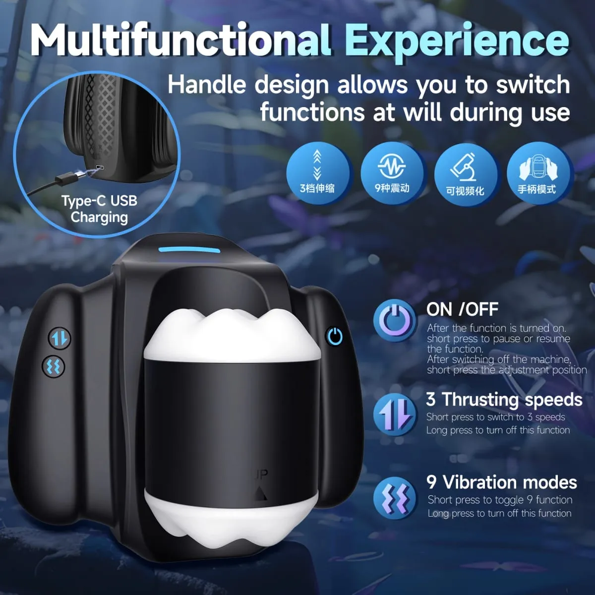 Male Masturbation Cup Thrusting Vibrator Sex Toys for Men App Contorl Pocket Pussy with Holder Adult Sexy Product 18+