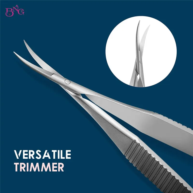 Stainless Steel Eyebrow Makeup Scissor Trimmer Special Bending Scissors Make Up Beauty Tool Straight Curved Cuticle Remove — image 1