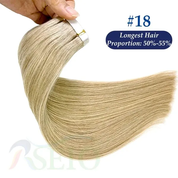 High Quality Straight Tape In Human Hair Extensions 100% Real Natural Hair Extension Black Brown Blonde Invisible For wome — image 12