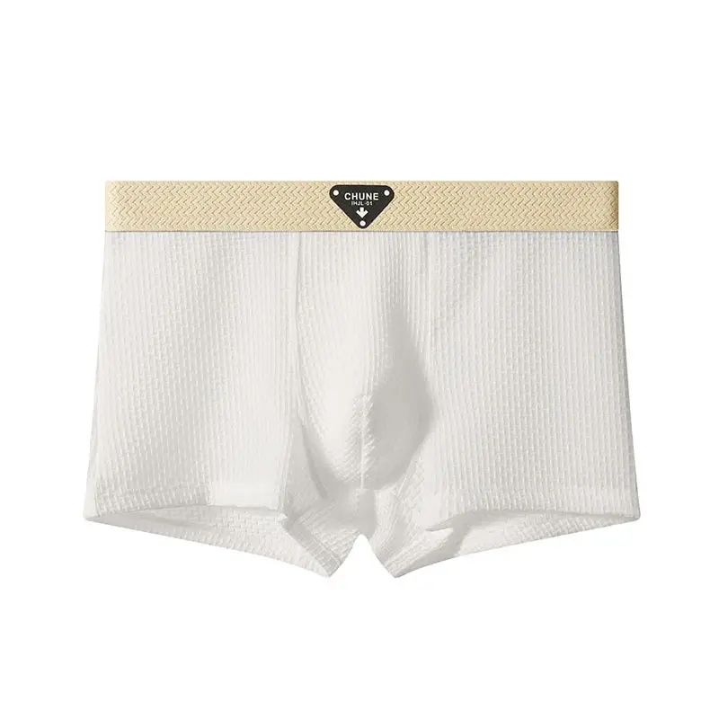 New boxers hombre Ice silk plus size calzoncillos hombre waffle grid lencerias sexy tоy mens boxer breathable underwear for man — image 6