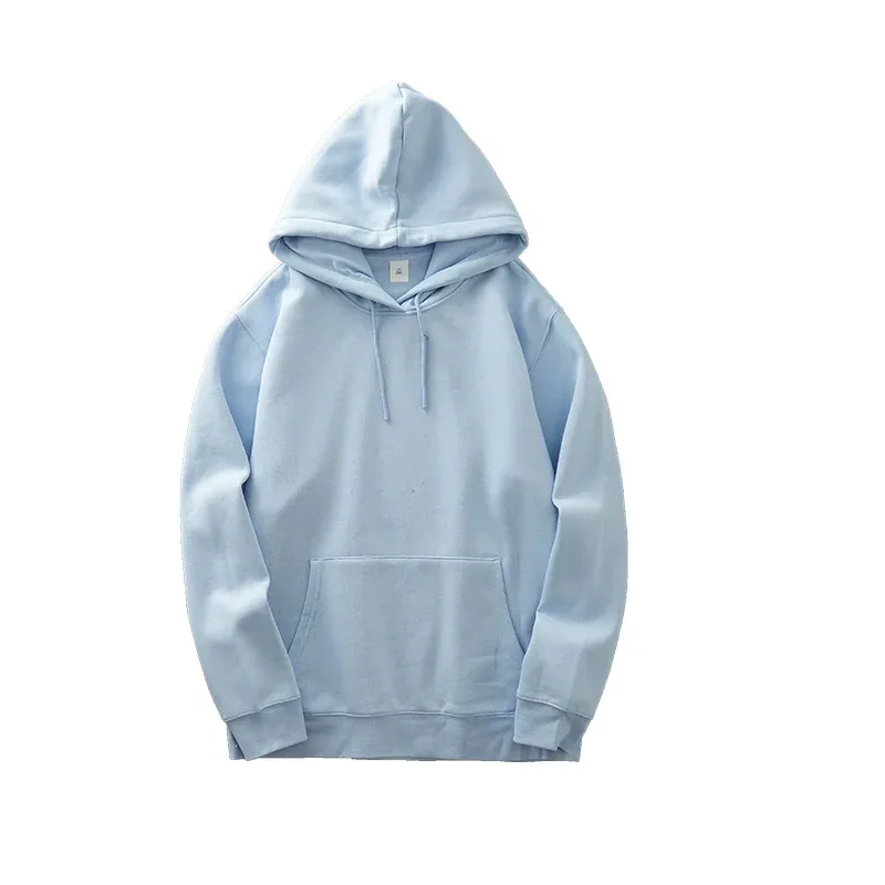 Casual Hooded Shirt for Men Winter Ticken Solid Color Loose Basics Fleece Hoodies Long-Sleeve Sweatshirt Men's Clothing — image 9