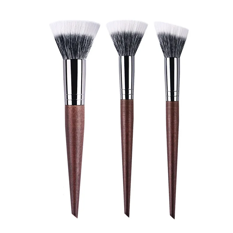 Professional Makeup Brushes Powder contour Setting Multi-Functional Make up Brush Stippling Blush soft Natural wood goat hair — image 3