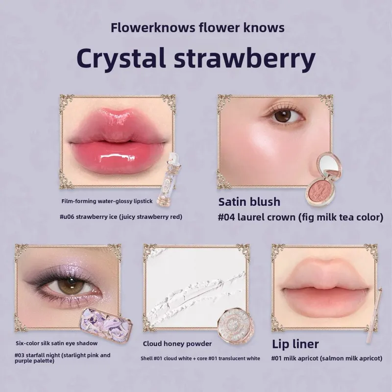 Flower Knows Knight Unicorn 10Pcs Full Makeup Set Eyeshadow Blush Lipstick Loose Powder Lip Liner Mirror Gift Box — image 10