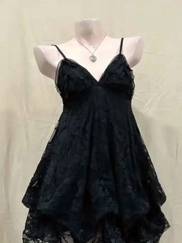 New Vintage Summer Women Sets Elegant Ruffle Lace Chiffon Design Mini Skirt Suit Fairy Female Sweet Korean Fashion Outfits 2025 — image 3