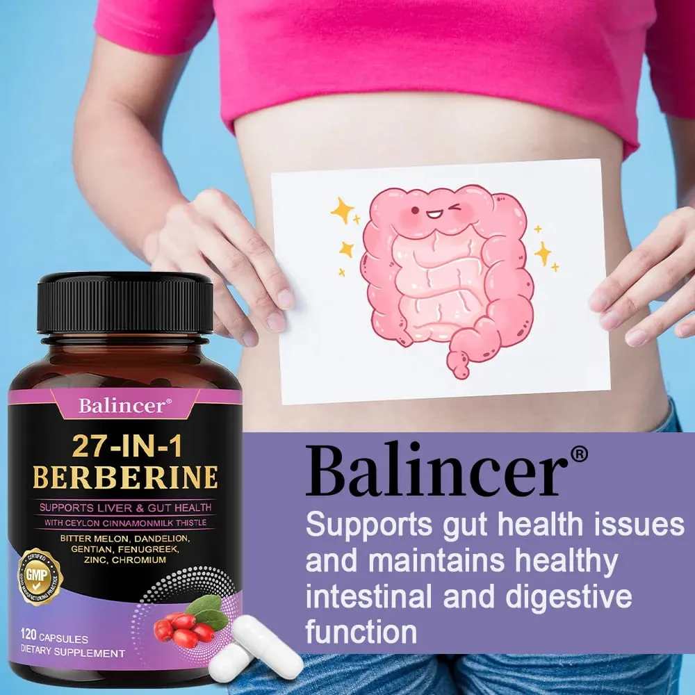 Berberine with Ceylon Cinnamon Capsule Antioxidant Immune System Health and Gastroenteric Function Supports Heart Health