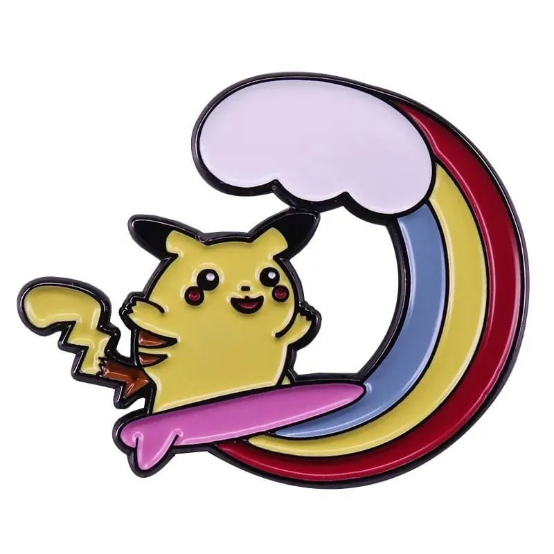 Pokemon Enamel Pins Collect Kawaii Sprite Pikachu Gengar Metal Cartoon Brooch Backpack Hat Bag Collar Lapel Badges