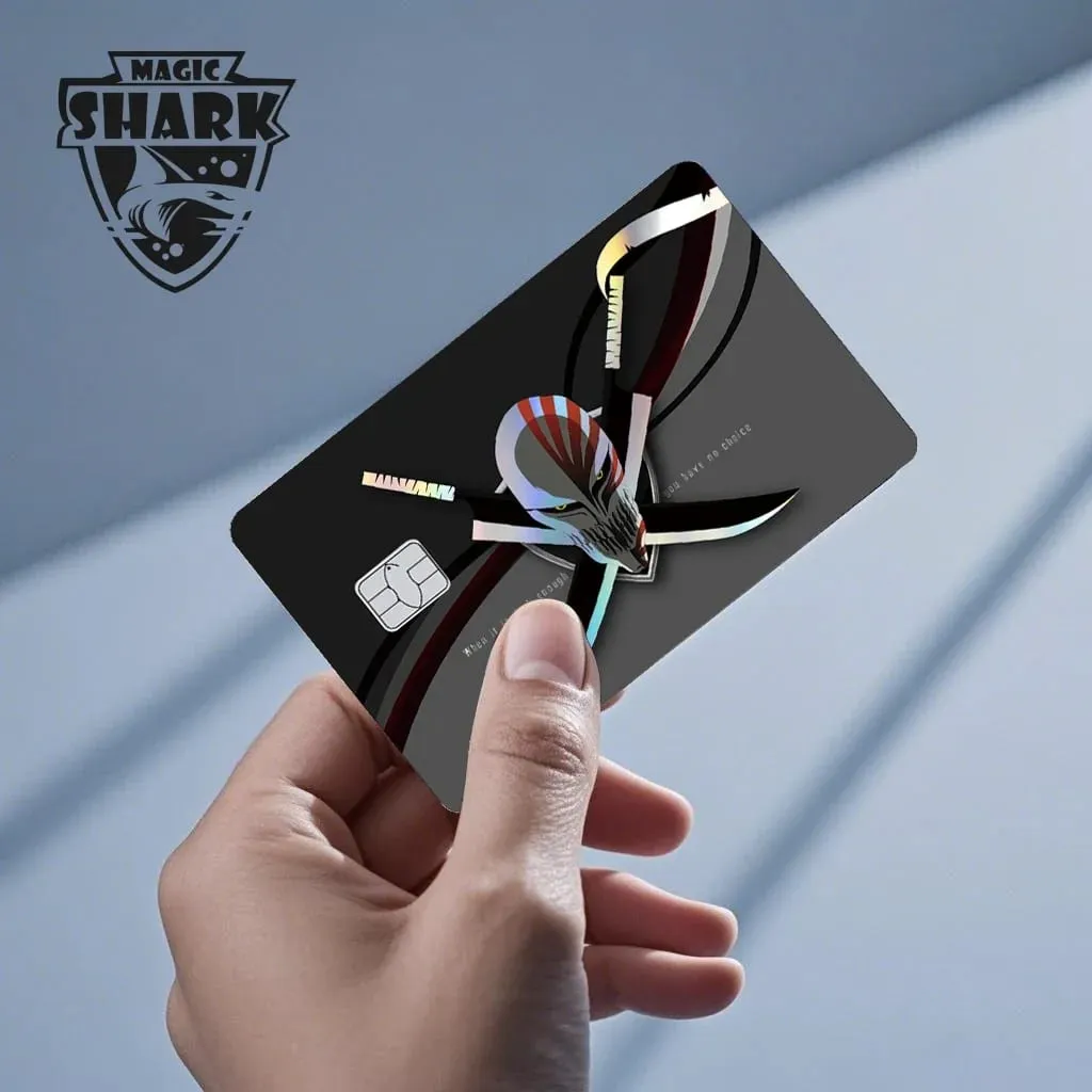 Magic Shark Mcloving Spider Anime Shinny Laser Holographic Matte Skin Film Sticker for Debit Bank Credit Card — image 4
