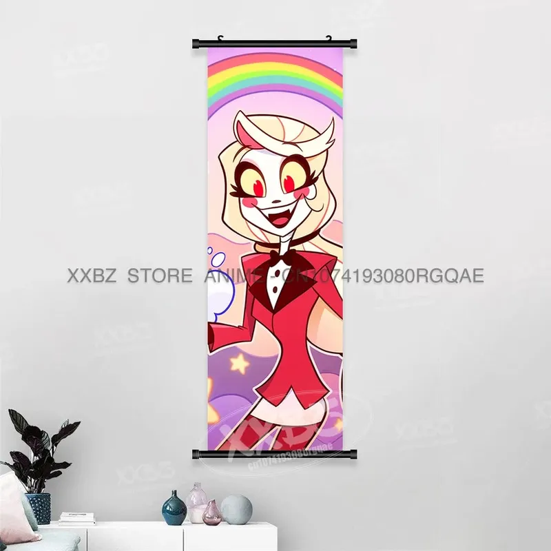 Simple Black Comedy Hazbin Hotel Home Decoration Hanging Painting Cartoon Wall Artwork Scrolls Picture Room Canvas Print Posters — image 36