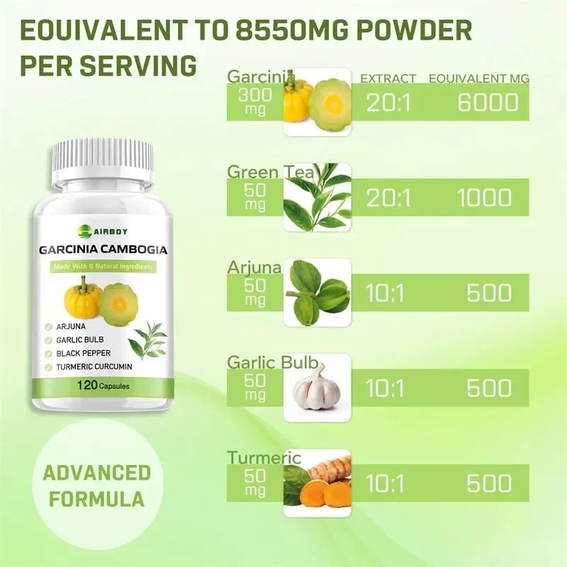 Garcinia Cambogia Kapsler - Fedtforbrænding Vægtstyring Appetitundertrykkelse Forøgelse af metabolisme — image 4