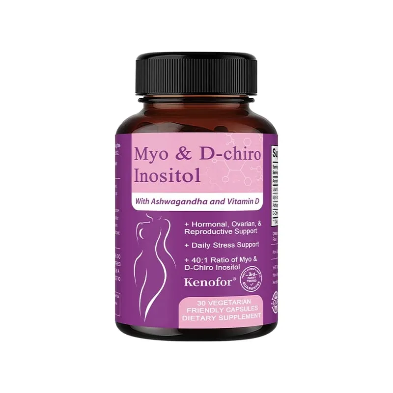 Inositol Supplement with Ashwagandha Improves Muscle Ovarian Function Antioxidant Blood Sugar Balance 120 Veggie Capsules — image 9
