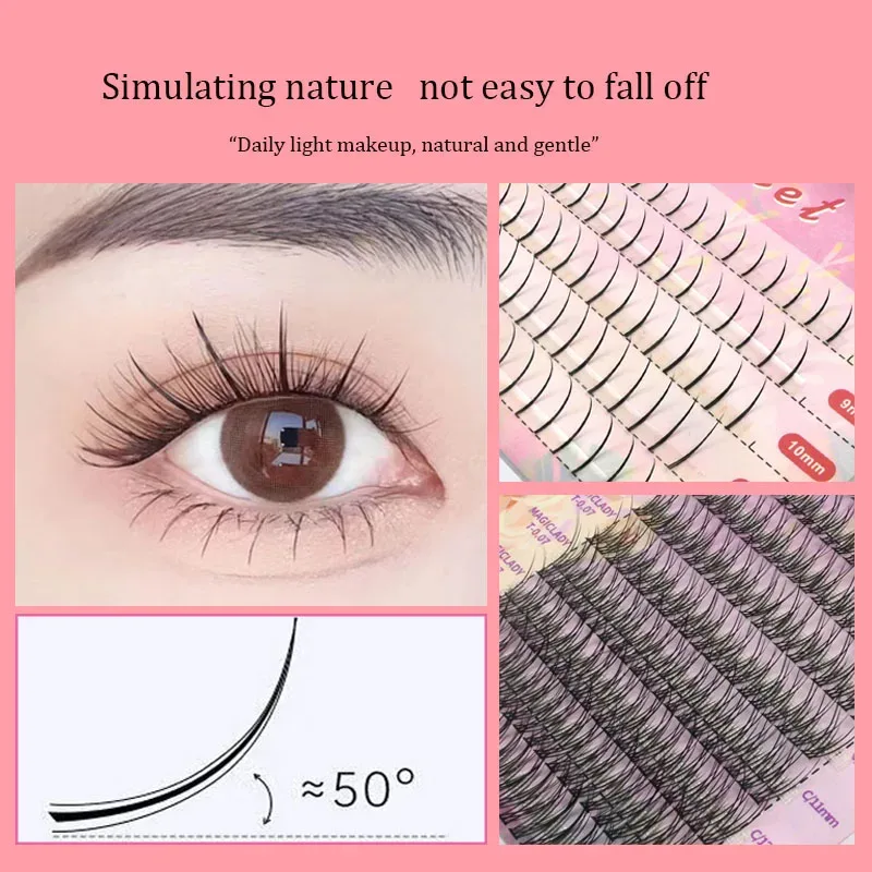 Anlinnet Fishtail + A-type Mixed Hair Five Rows Mixed Natural False Eyelashes Self-Grafting Single Cluster Eyelashes Eye Lash Fa — image 7