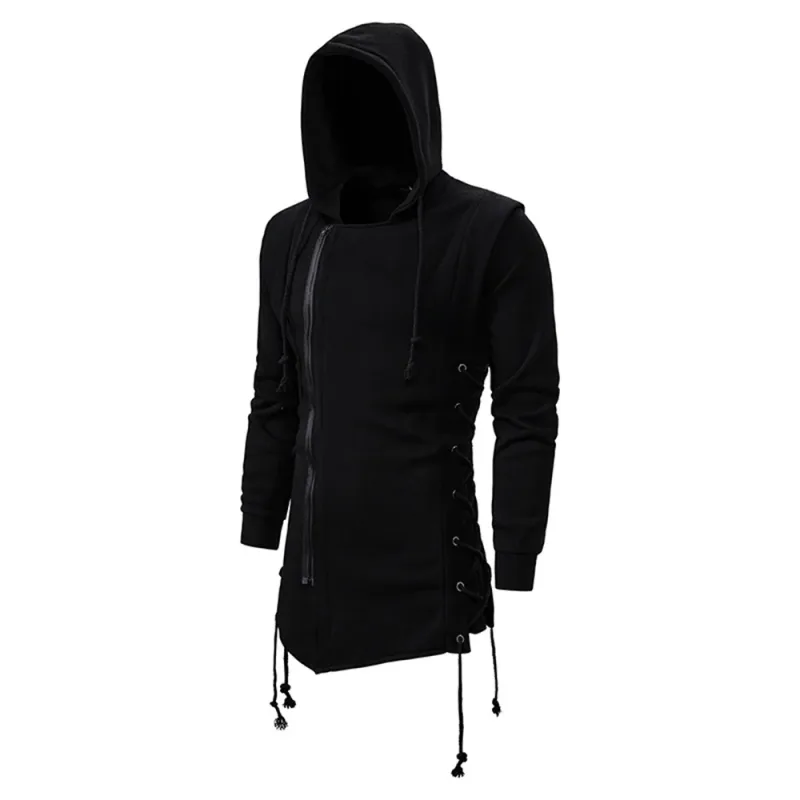 New Spring Autumn Men Hooded Hoodies Sweatshirts Casual Solid Long Sleeve Hoodies Men Fashion Zippers Loose Streetwear Outerwear — image 4