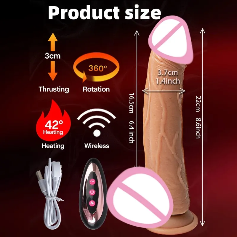 Thrusting DildoสมจริงPenis G Spot Clitoris Stimulatorของเล่นสำหรับผู้ใหญ่ซิลิโคนMan Dickสำหรับผู้หญิงคู่ผลิตภัณฑ์ — image 8