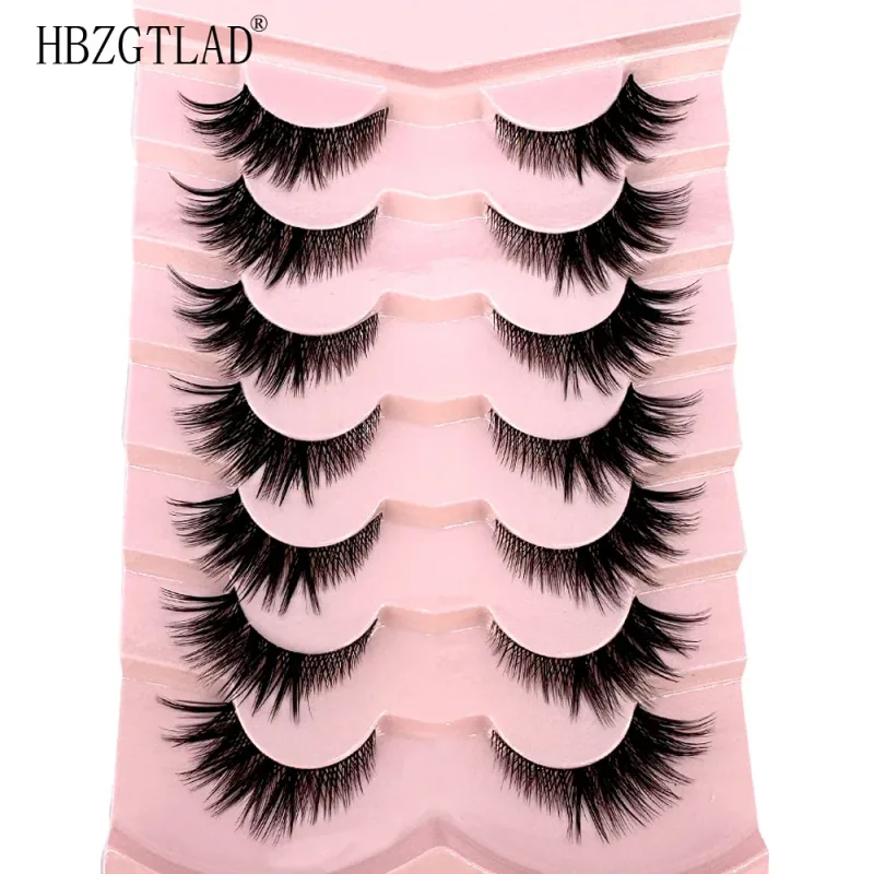 7/8PairsCat Eye Eyelashes manga Lashes 3D Clear Band Lashes naturalHalf Lashes End Eye Elongated Mink Eyelashes Fluffy Eyelashes