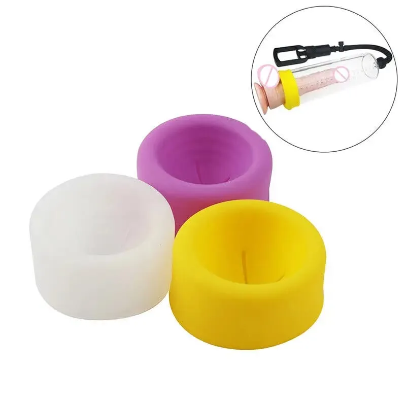 3PC Soft Replacement Suction Donut Sleeve Cover Rubber Seal for Penis Pump Enlarger Device Comfort Vacuum Cylinder Male Sex Toys — image 2
